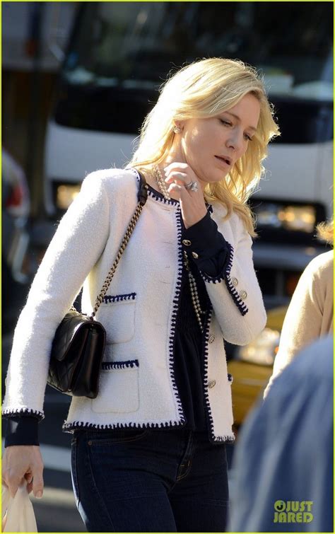 white chanel jacket blue jasmine|CATE BLANCHETT WEARING A CHANEL JACKET.